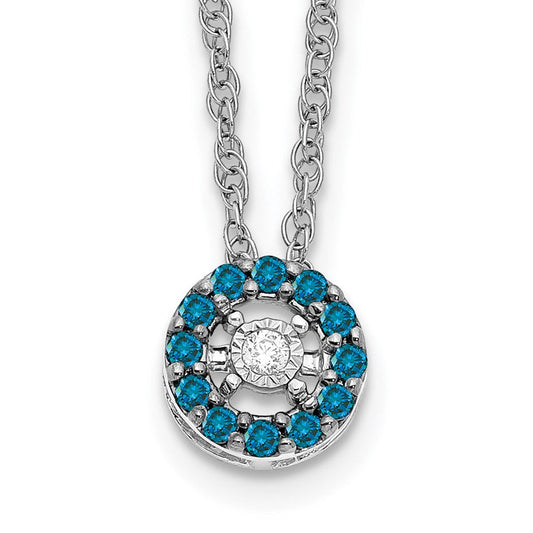 14k white gold blue and white real diamond halo 18 in necklace pm4684 013 wa