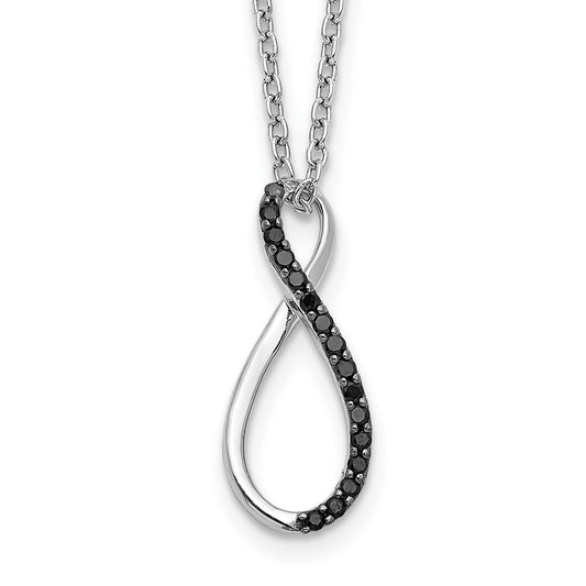 14k white gold black real diamond 18 inch necklace pm4687 008 wa