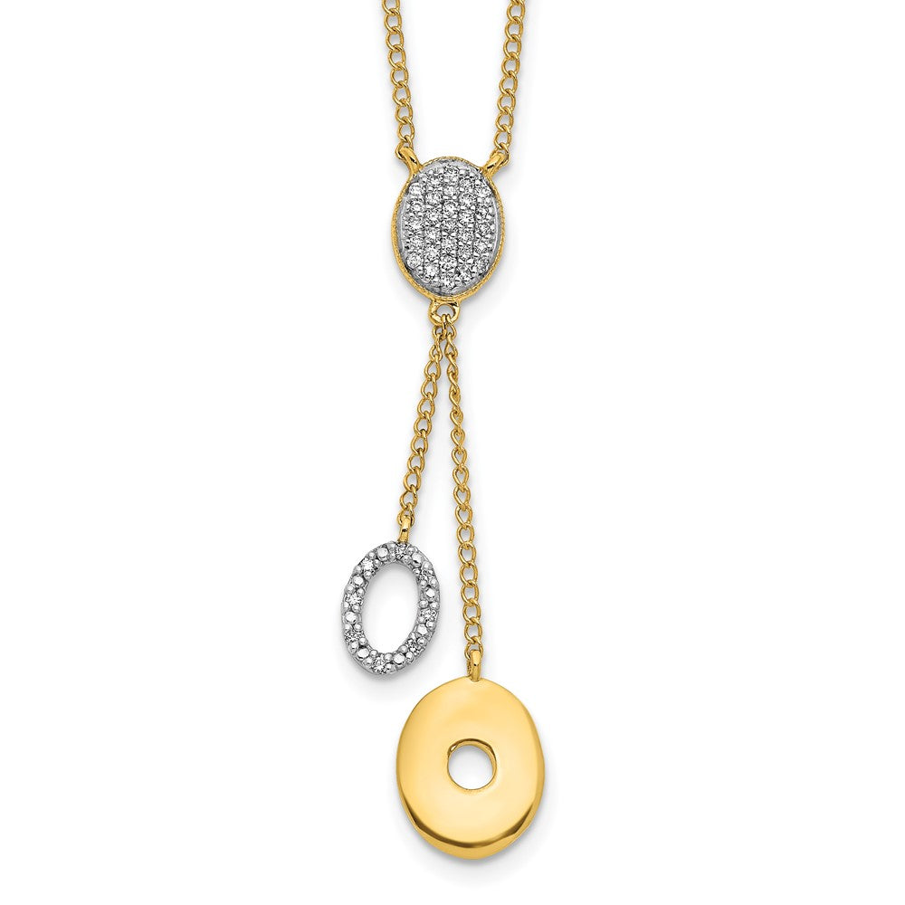 14k yellow gold real diamond circles 18 inch dangle necklace pm4704 010 ya