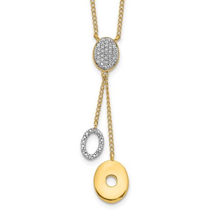 14k yellow gold real diamond circles 18 inch dangle necklace pm4704 010 ya
