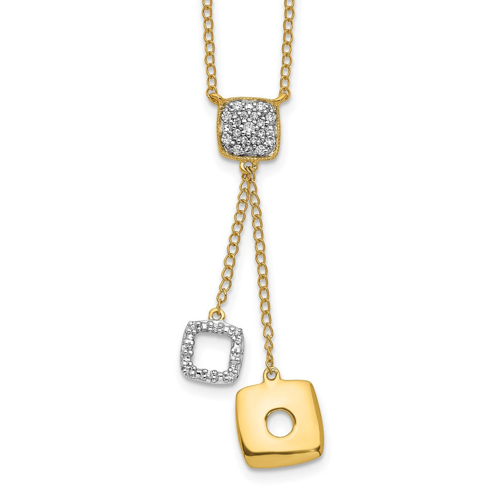 14k yellow gold real diamond circles 18 inch dangle necklace pm4705 010 ya
