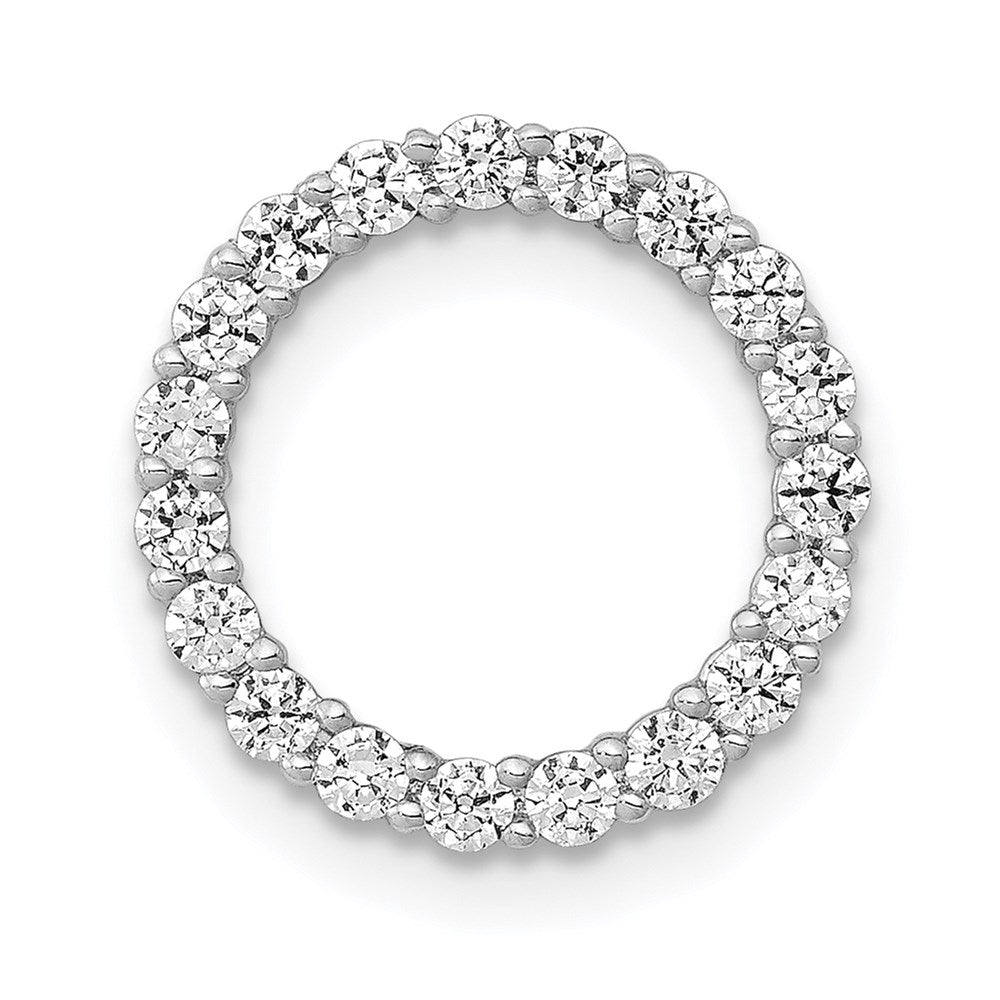 14k white gold 3 8ct real diamond circle chain slide pm4714 040 wa