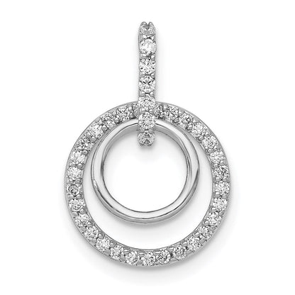 14k white gold 1 4ct real diamond double circle dangle pendant pm4727 025 wa