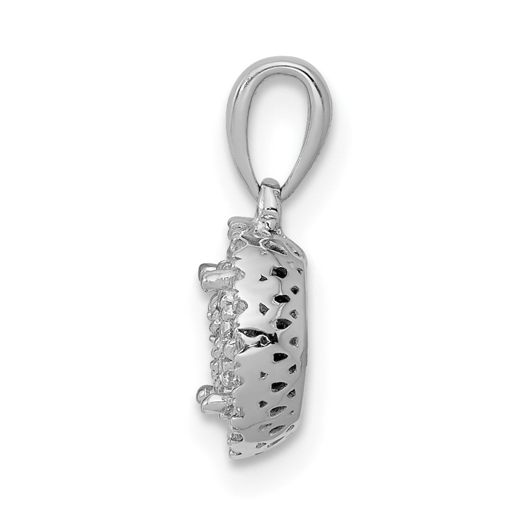 Solid 14k White Gold 1/4ct. Simulated CZ Round Halo Cluster Pendant