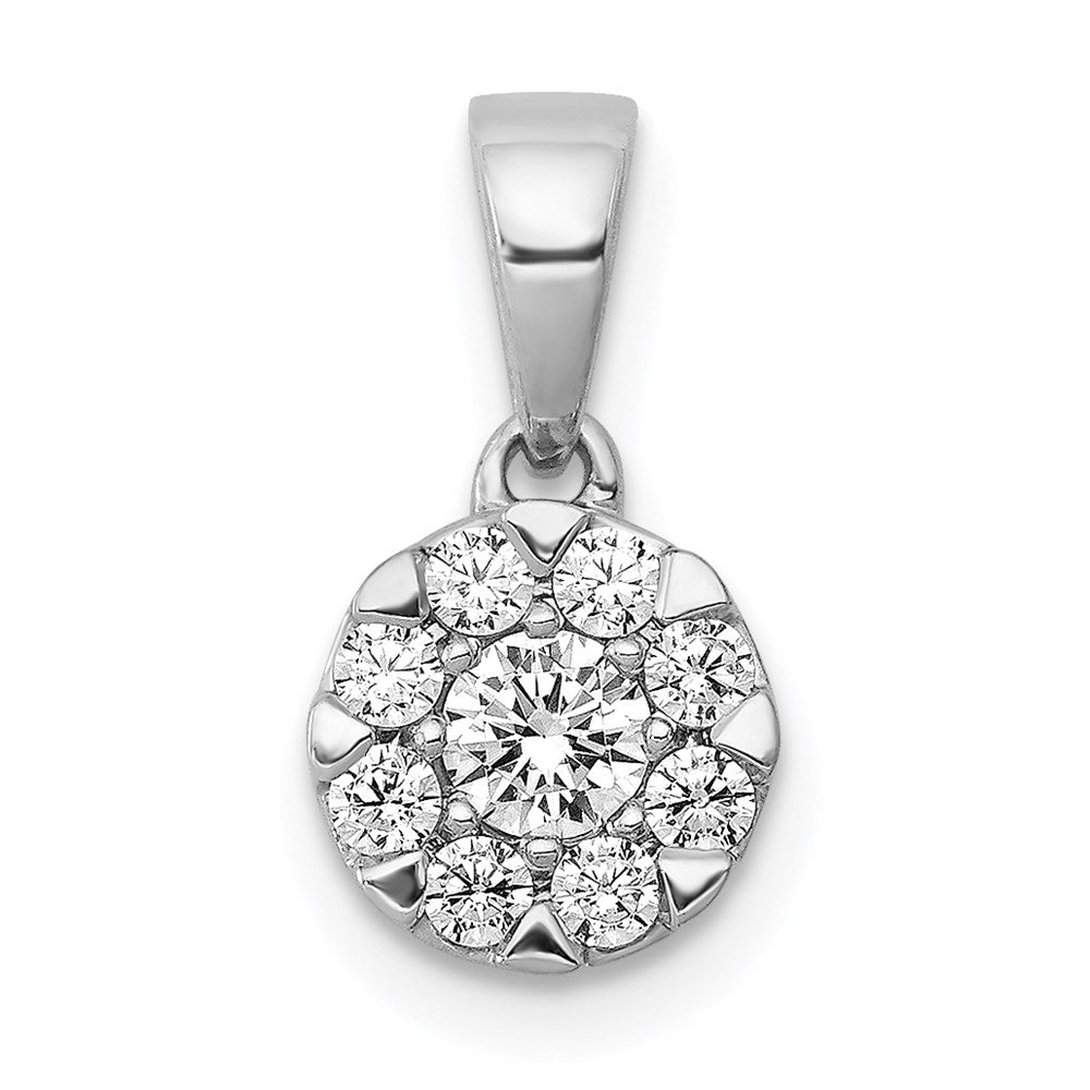 14k white gold 1 3ct real diamond circle cluster pendant pm4746 033 wa