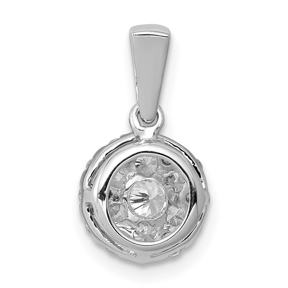 Solid 14k White Gold 1/2ct. Simulated CZ Circle Cluster Pendant