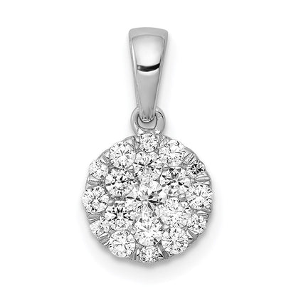 14k white gold 1 2ct real diamond circle cluster pendant pm4747 050 wa