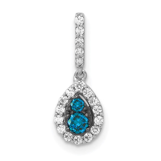 14k white gold 1 4ct blue white real diamond teardrop pendant pm4765 bd 025 wa