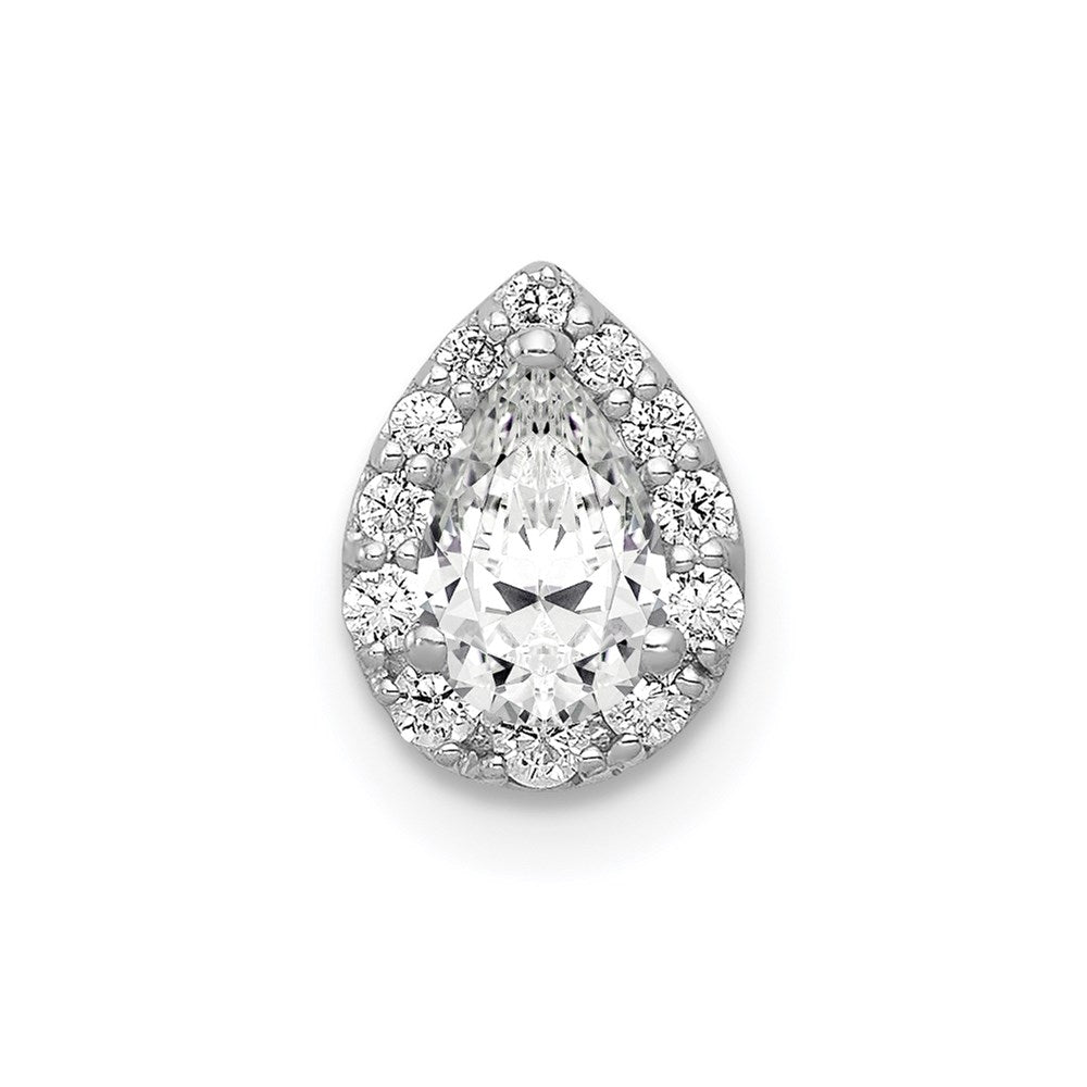 14k white gold 3 8ct real diamond teardrop chain slide pm4774 040 wa