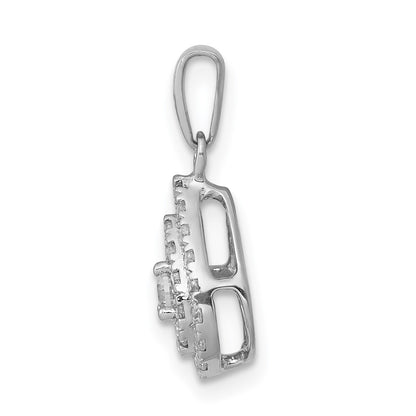 Solid 14k White Gold 1/4ct. Simulated CZ Teardrop Pendant