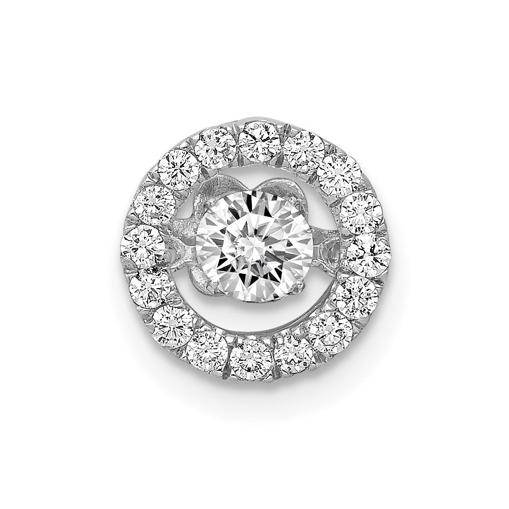 14k white gold 3 8ct vibrant real diamond polished round chain slide pm4780 040 wa