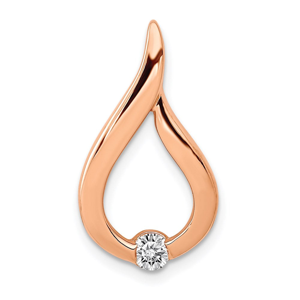 14k rose gold 1 10ct real diamond teardrop chain slide pm4789 010 ra