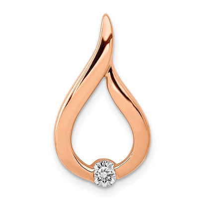 14k rose gold 1 10ct real diamond teardrop chain slide pm4789 010 ra