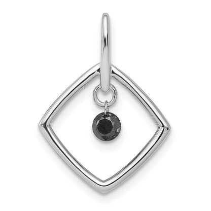 14k white gold 1 6ct black real diamond dangle pendant pm4796 bk 016 wa