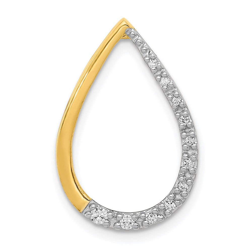 14k yellow gold polished 1 10ct real diamond teardrop chain slide pm4800 010 ya