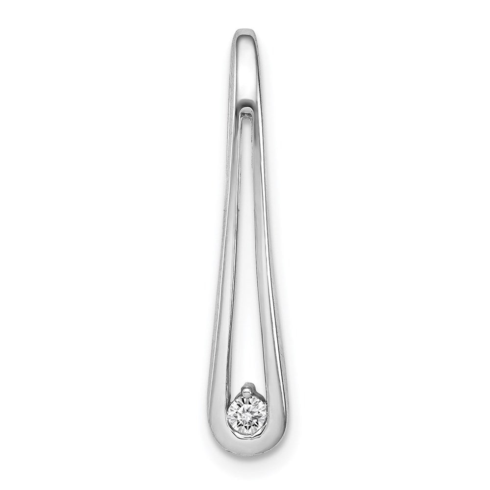 14k white gold 1 20ct real diamond fancy teardrop chain slide pendant pm4812 005 wa