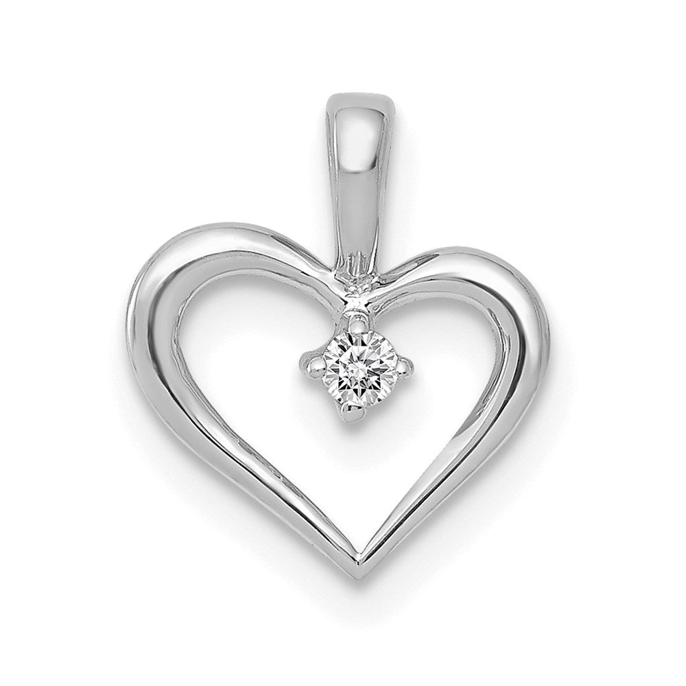 14k white gold aa 02ct real diamond heart pendant pm4817 002 wa