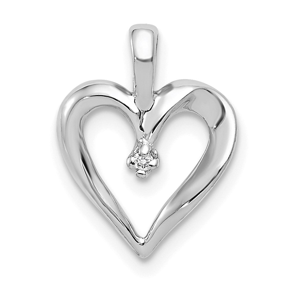 14k white gold aa 01ct real diamond heart pm4819 001 wa