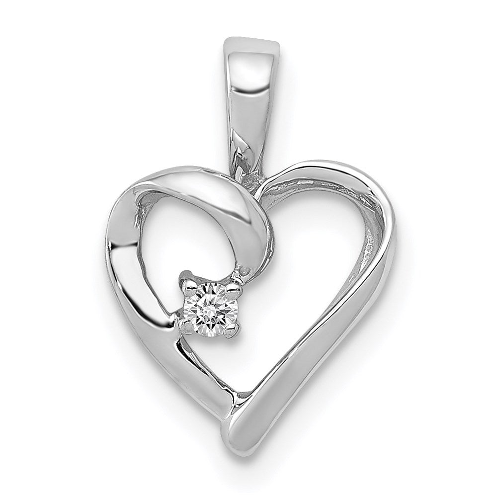 14k white gold aa 02ct real diamond heart pendant pm4820 002 wa