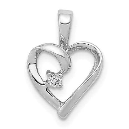 14k white gold aa 02ct real diamond heart pendant pm4820 002 wa