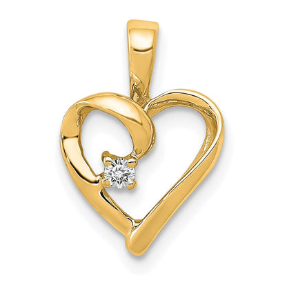 14k yellow gold aa 02ct real diamond heart pendant pm4820 002 ya