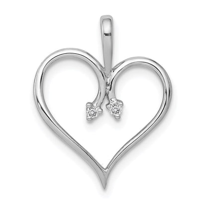 14k white gold aa 02ct real diamond heart pendant pm4821 002 wa
