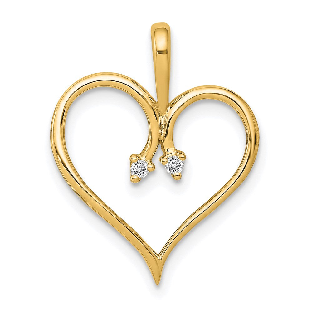 14k yellow gold aa 02ct real diamond heart pendant pm4821 002 ya