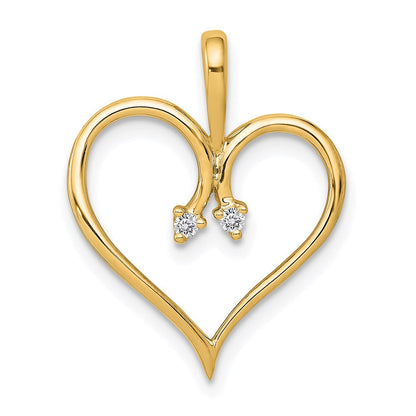 14k yellow gold aa 02ct real diamond heart pendant pm4821 002 ya