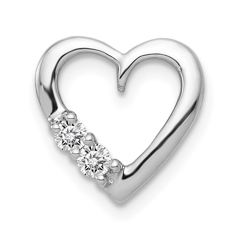 14k white gold 1 10ct real diamond heart chain slide pm4836 010 wa