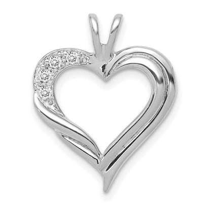 14k white gold real diamond fancy heart pendant pm4844 005 wa