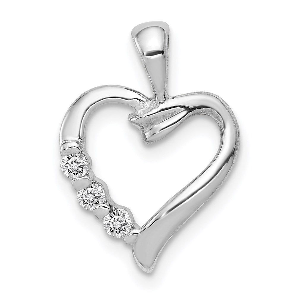 14k white gold aa real diamond heart pendant pm4845 008 wa