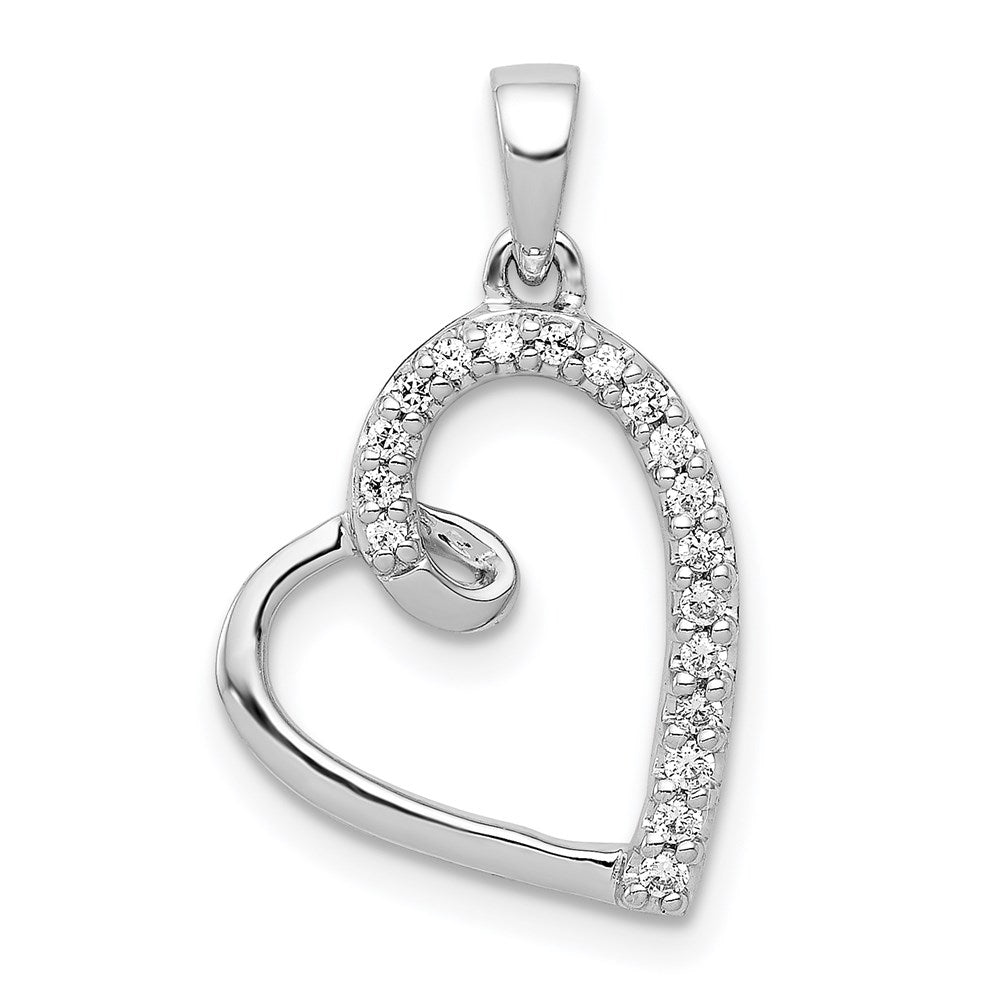 14k white gold real diamond heart pendant pm4853 010 wa