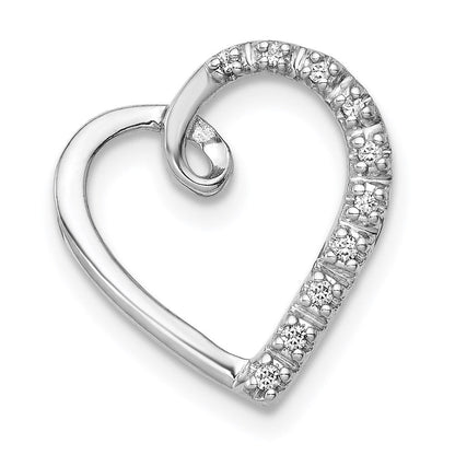 14k white gold 1 20ct real diamond heart chain slide pm4854 005 wa