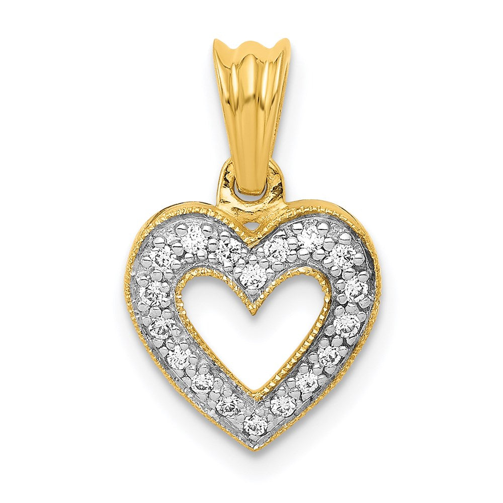14k yellow gold real diamond heart pendant pm4861 010 ya