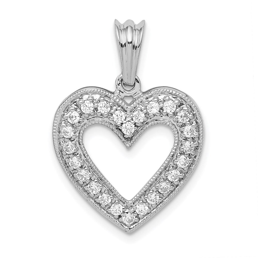 14k white gold 1 3ct real diamond heart pendant pm4861 033 wa