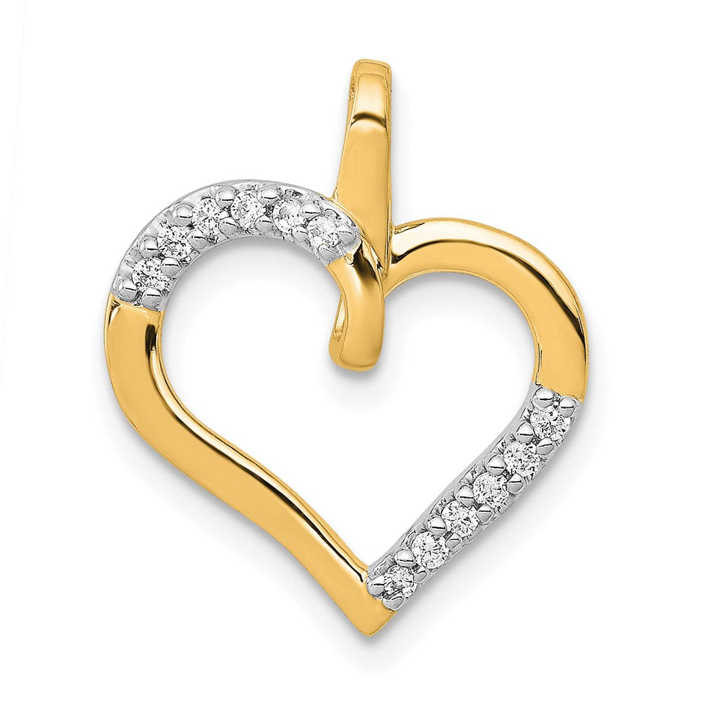 14k yellow gold 1 10ct real diamond heart pendant pm4867 010 ya
