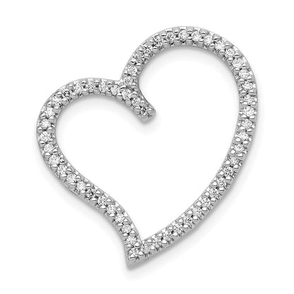 14k white gold 1 4ct real diamond heart chain slide pm4870 025 wa