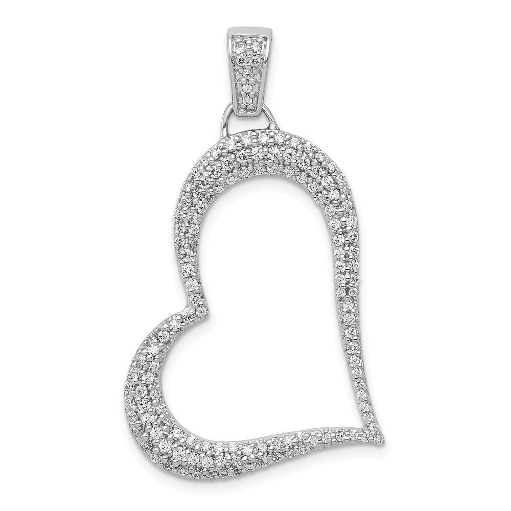 14k white gold 5 8ct real diamond heart pendant pm4889 062 wa