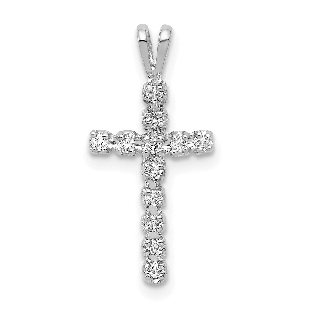 14k white gold aa 1 8ct real diamond latin cross pendant pm4946 013 wa