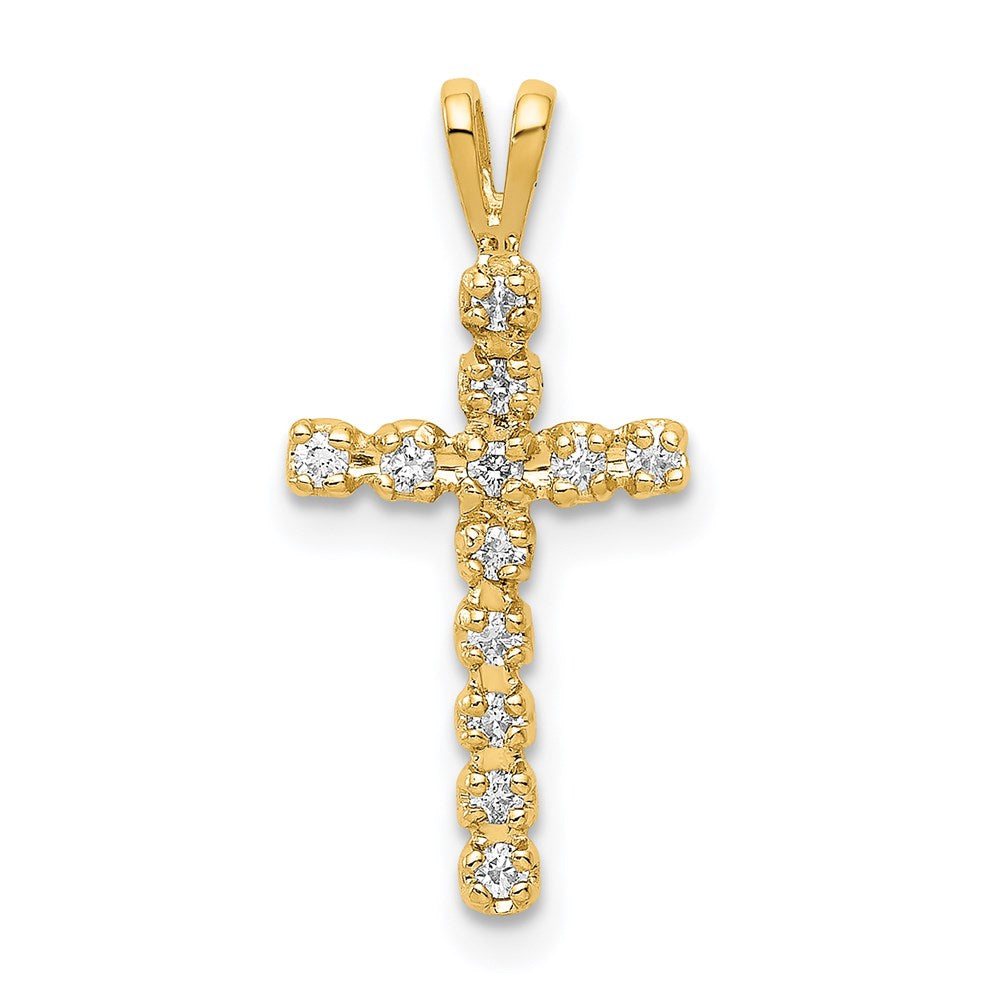 14k yellow gold aa real diamond latin cross pendant pm4946 013 ya