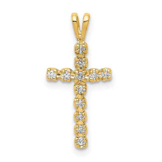 14k yellow gold aa real diamond latin cross pendant pm4946 013 ya
