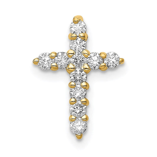 14k yellow gold aa 1 3ct real diamond cross pendant pm4950 033 ya