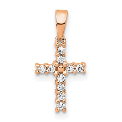 14k rose gold real diamond latin cross pendant pm4956 010 ra
