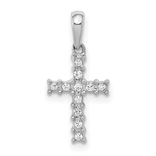 14k white gold 1 20ct real diamond latin cross pendant pm4957 006 wa