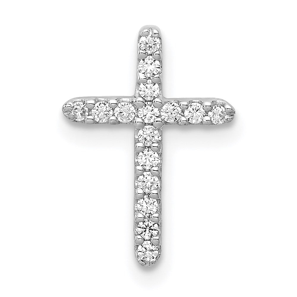 14k white gold real diamond cross pendant pm4963 013 wa