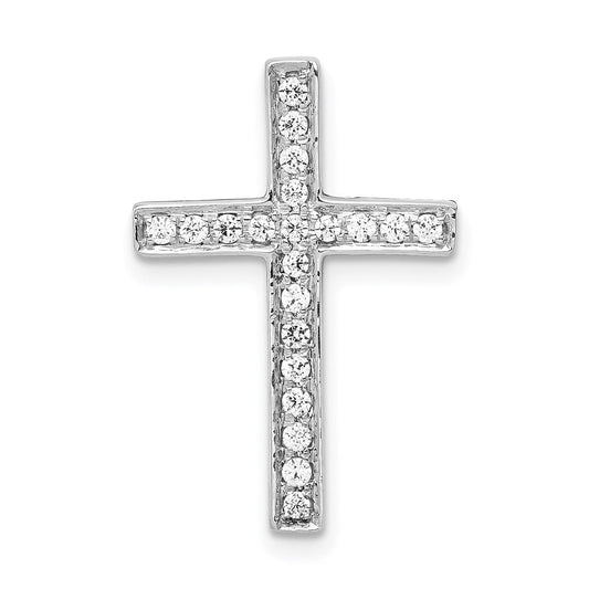 14k white gold real diamond cross slide pendant pm4971 020 wa