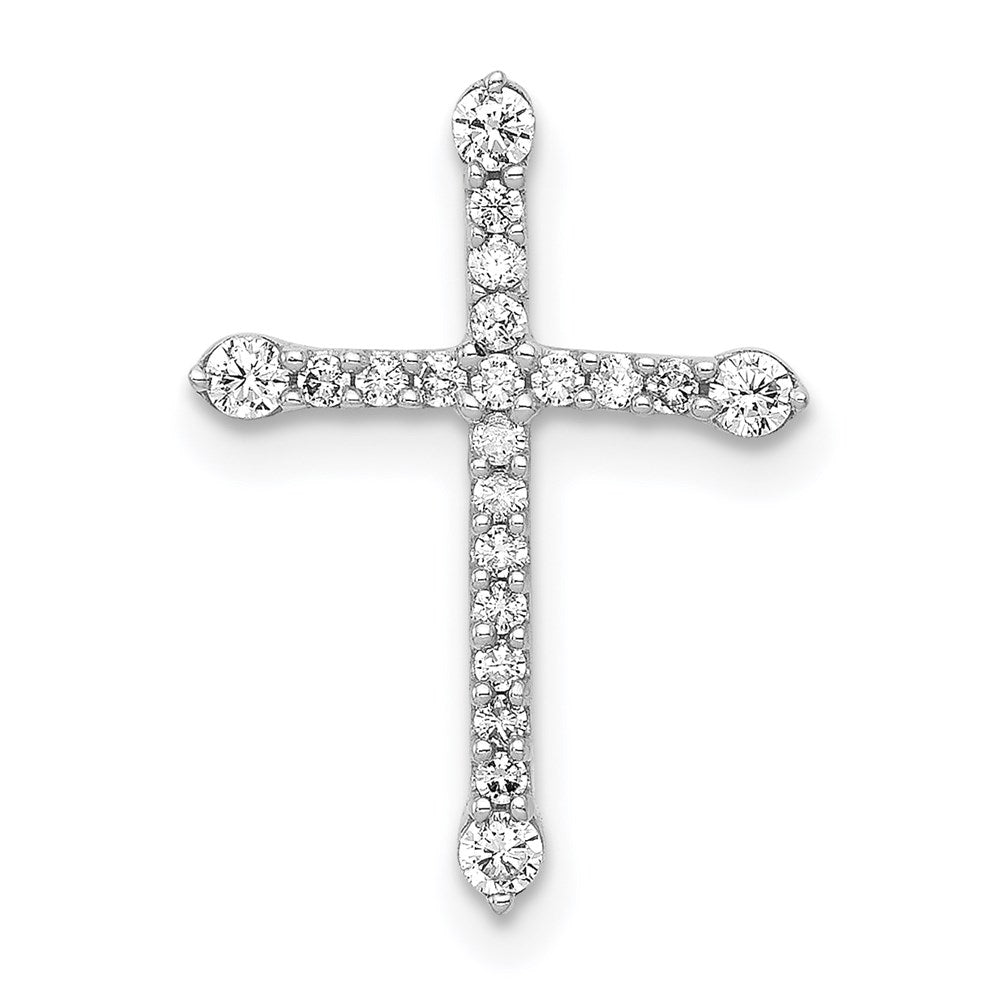 14k white gold 1 5ct real diamond cross chain slide pm4975 020 wa