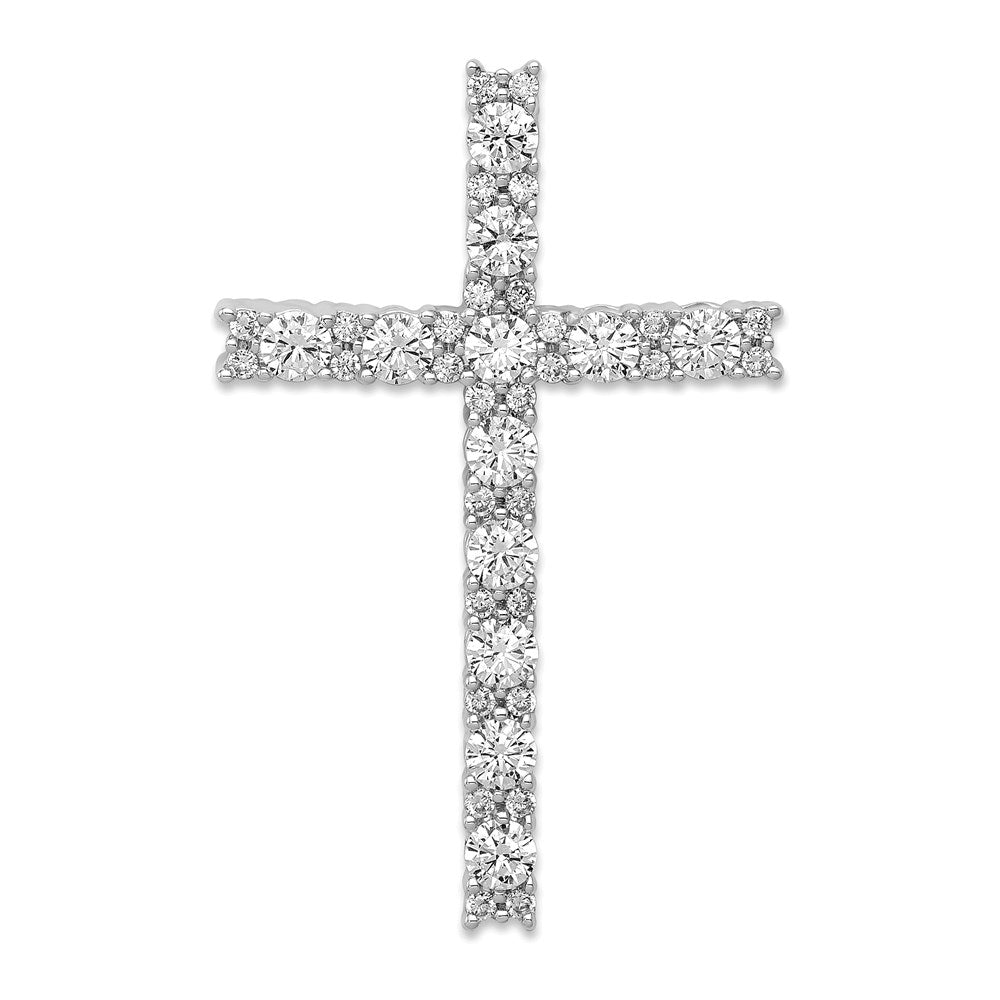 14k white gold real diamond latin cross pendant pm4980 100 wa
