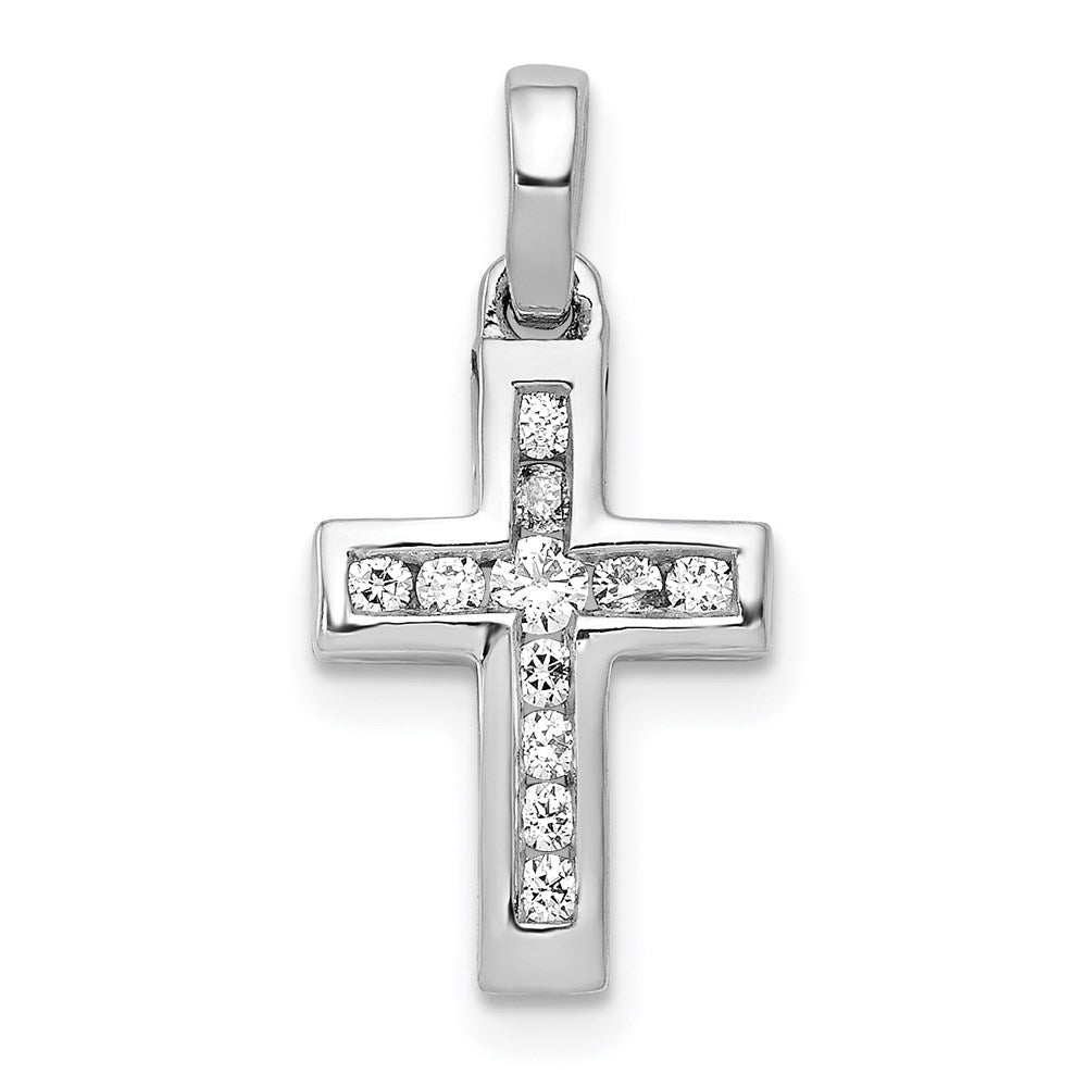14k white gold 1 6ct real diamond latin cross pendant pm4983 015 wa