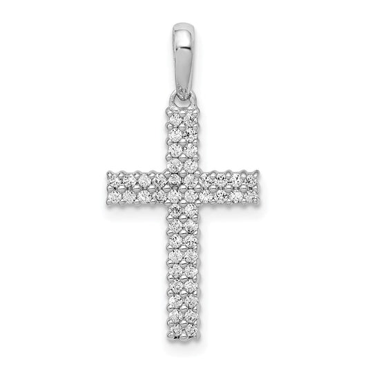14k white gold 1 4ct real diamond cross pendant pm4984 025 wa